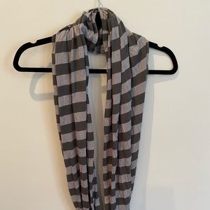 Grey Striped Infinity Scarf